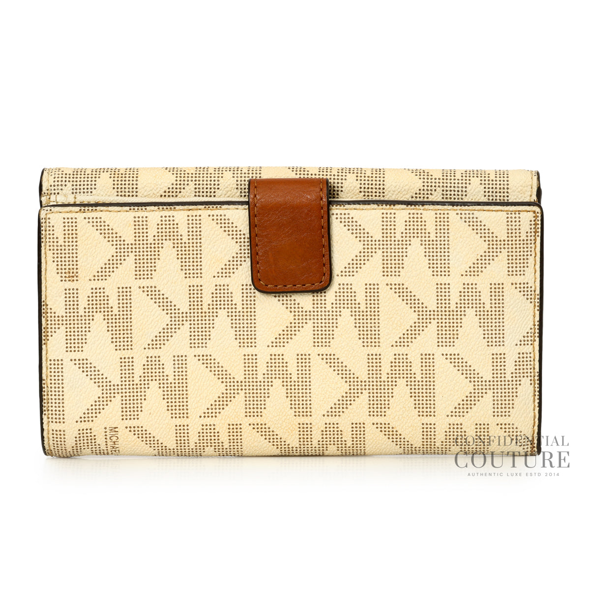 Pale Gold Jet Set Logo Tri-Fold Wallet