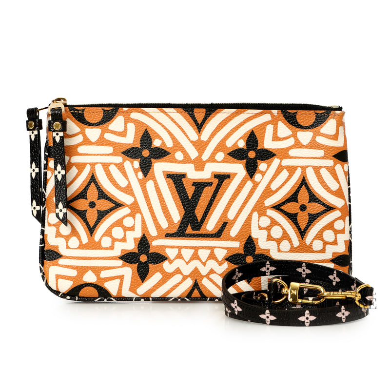 LV Crafty Monogram Giant Double Zip Pochette Orange Sling bag