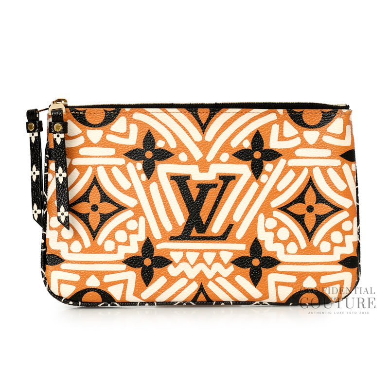 LV Crafty Monogram Giant Double Zip Pochette Orange Sling bag