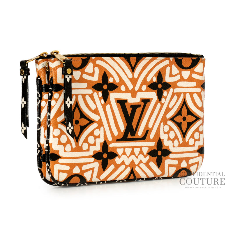 LV Crafty Monogram Giant Double Zip Pochette Orange Sling bag