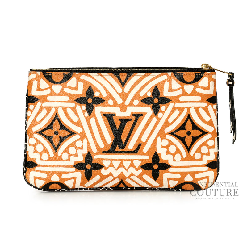 LV Crafty Monogram Giant Double Zip Pochette Orange Sling bag