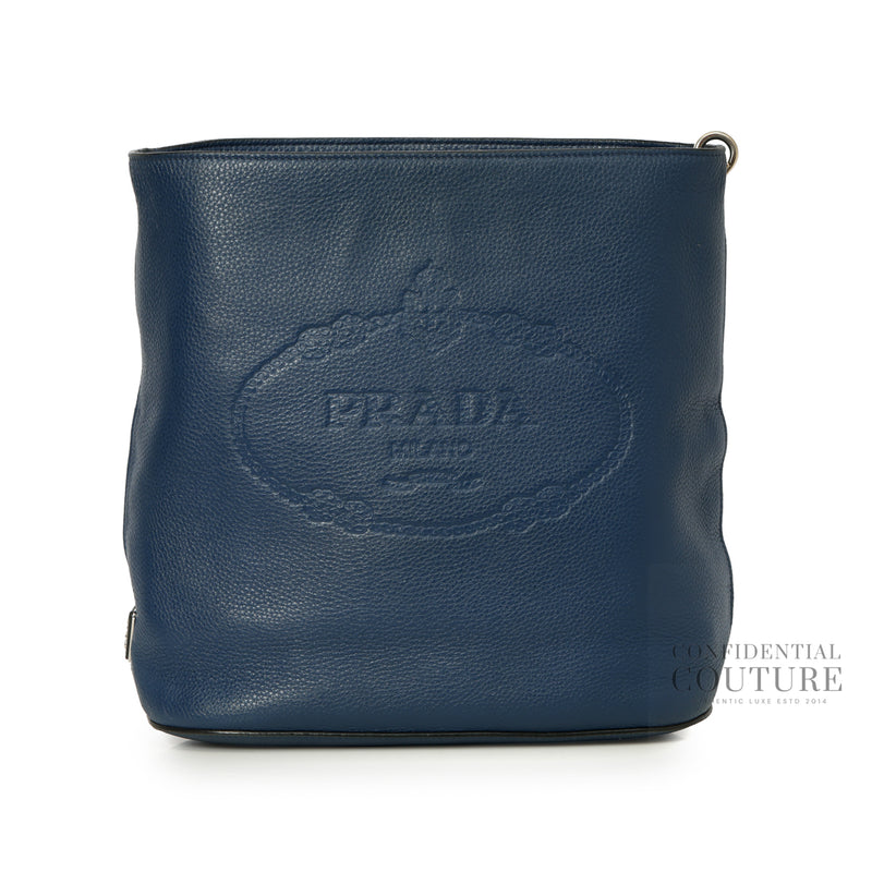 2022 Blue Vitello Phenix Bucket Bag