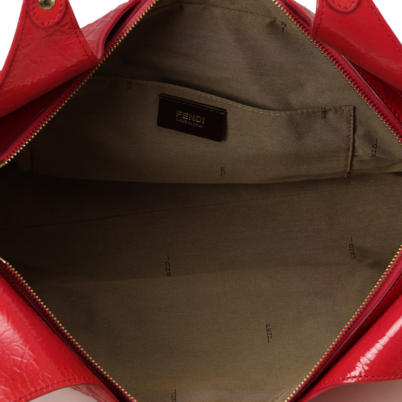 Fendi Zucchino Embossed Patent Leather Tote One Size