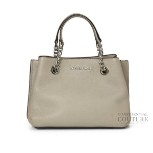 Teagan Large Pebbled Grey Leather Shoulder Bag