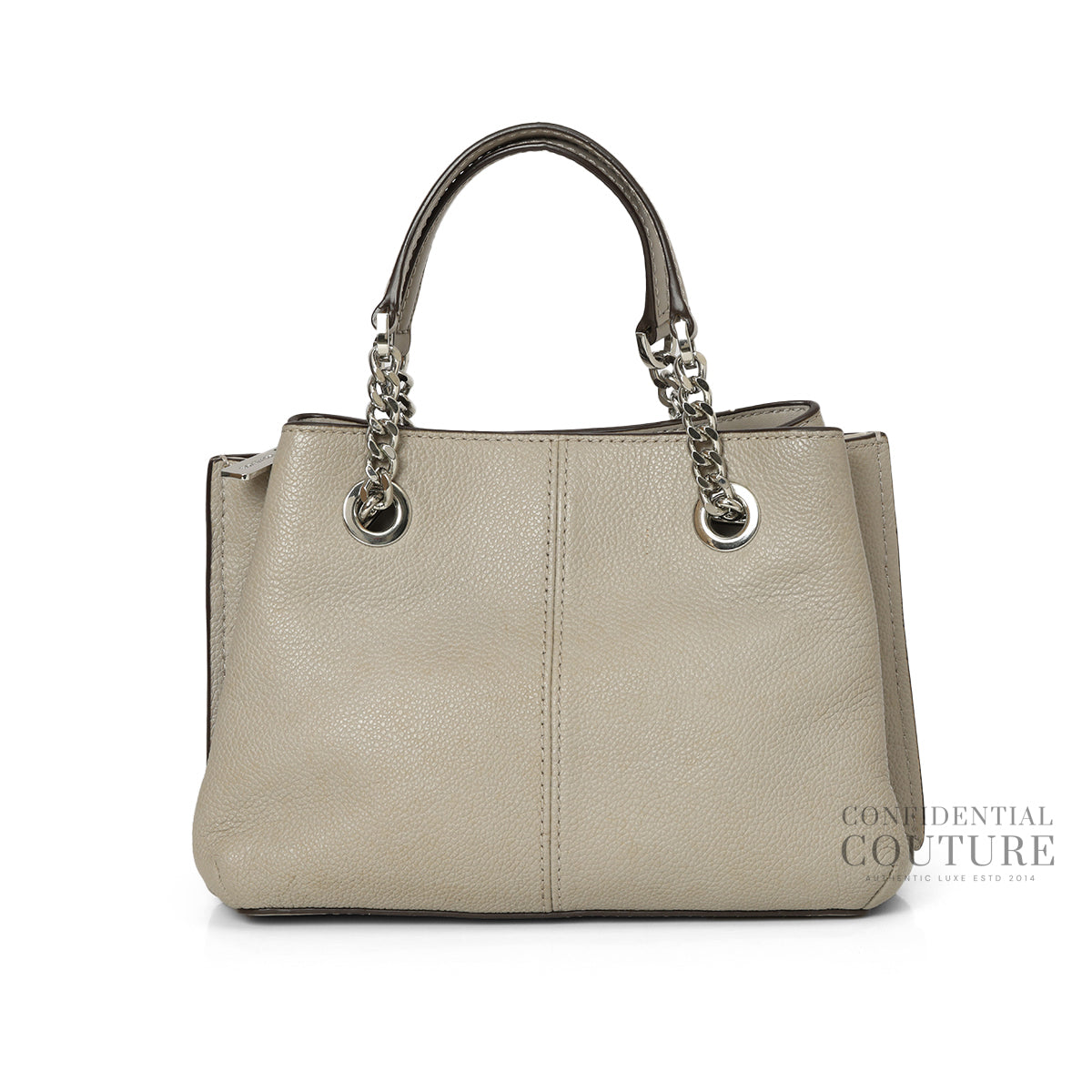 Teagan Large Pebbled Grey Leather Shoulder Bag