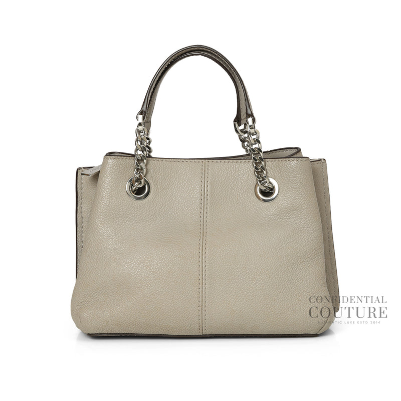 Michael Kors Teagan Large Pebbled Grey Leather Shoulder Bag