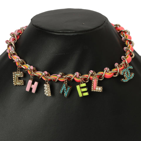 Metal Strass PVC Enamel CC Chain Link Choker One Size