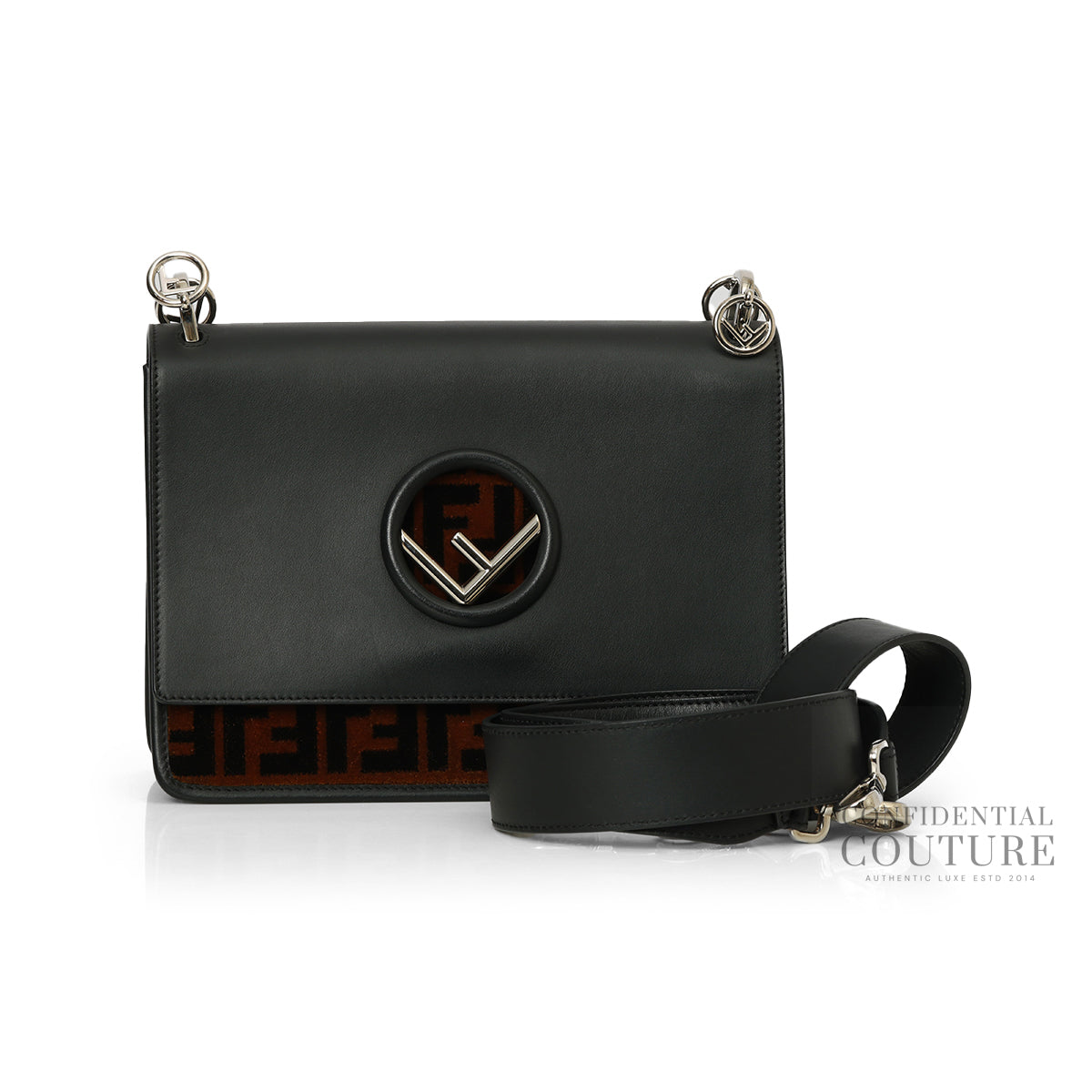 Forever Fendi Kan I Black and Tan Regular Bag