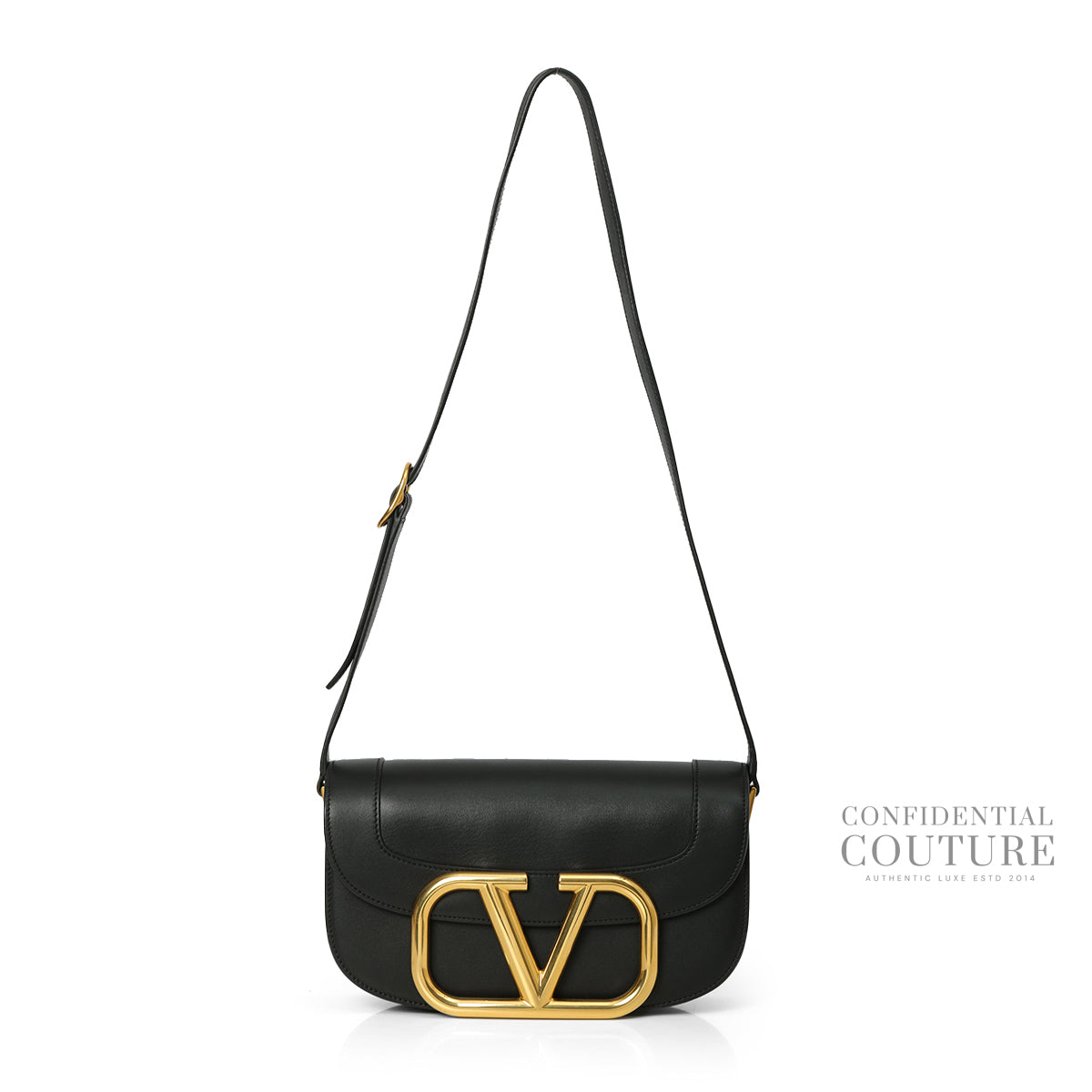 Garavani Black Supervee Bag In Calfskin