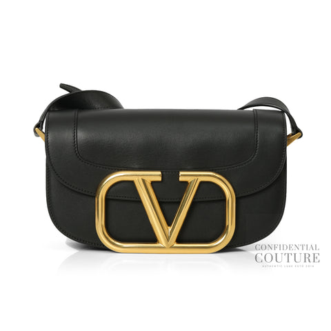 Garavani Black Supervee Bag In Calfskin