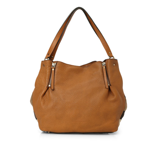 Maidstone Tote Leather & House Check Canvas Medium