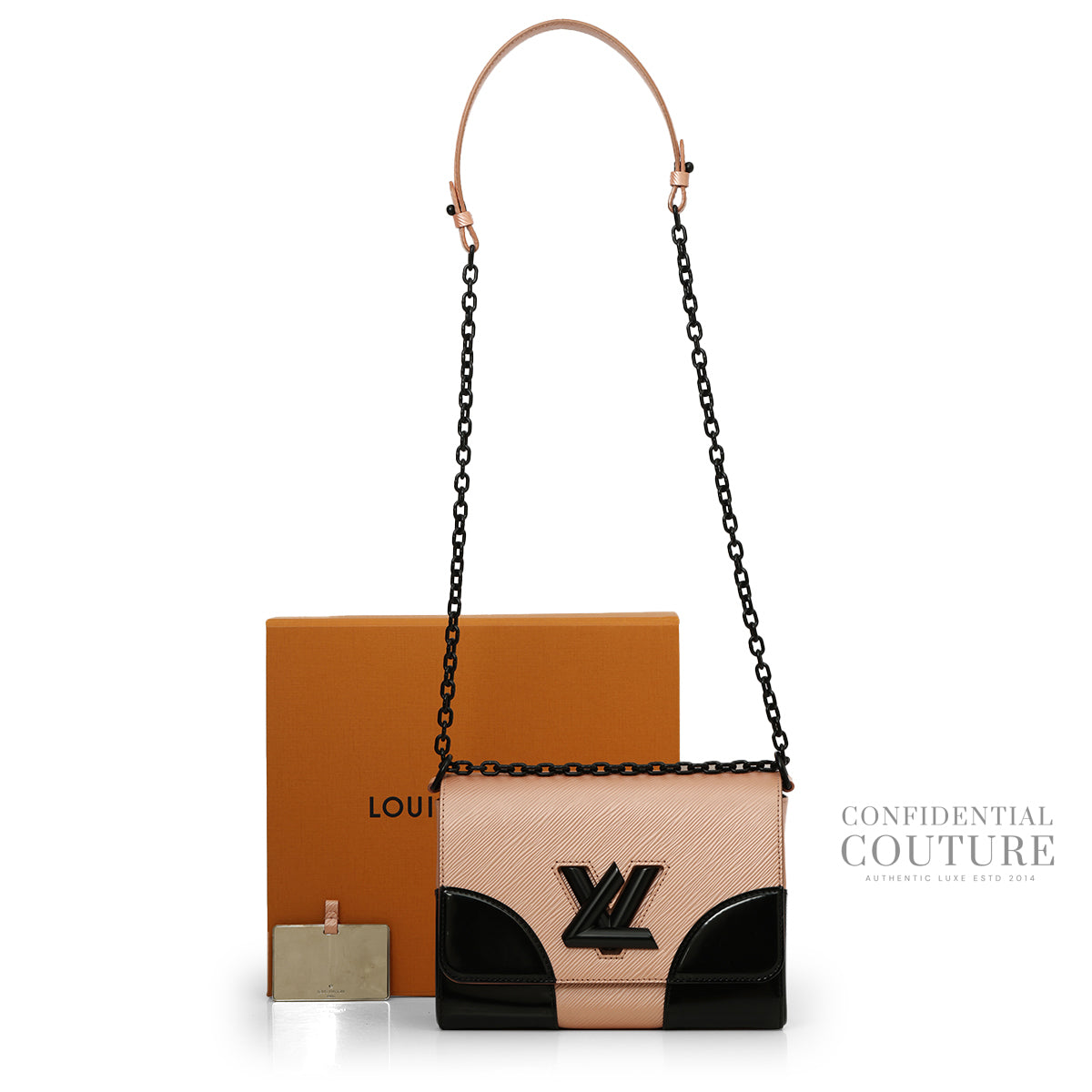 Rose Nacre Epi Leather Twist MM Bag