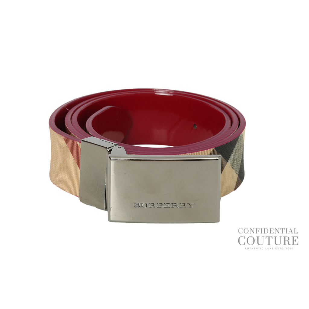Shop pre-loved Burberry Check Canvas Belt 32 100% authentic  display picture 1