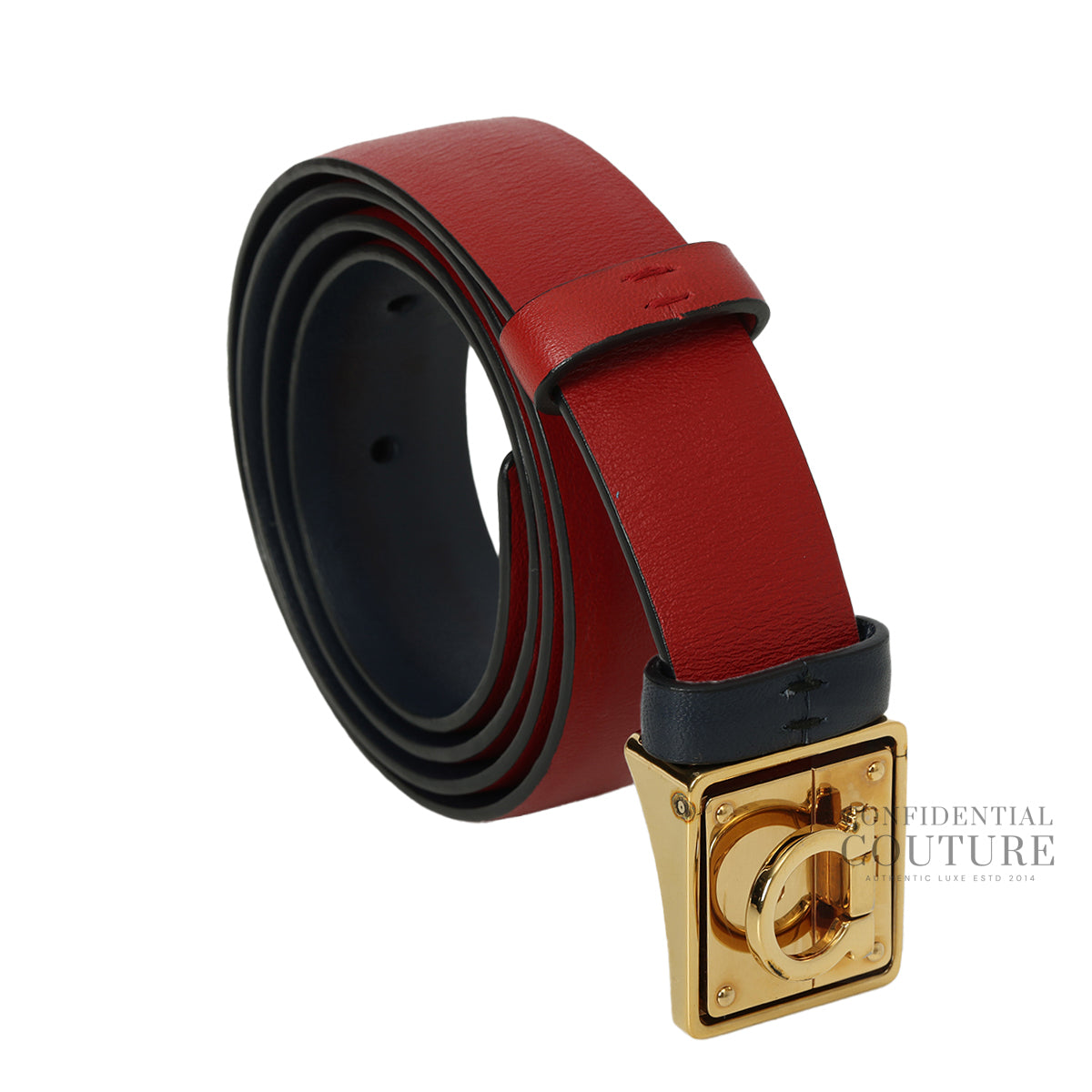 Red Leather Belt- 34