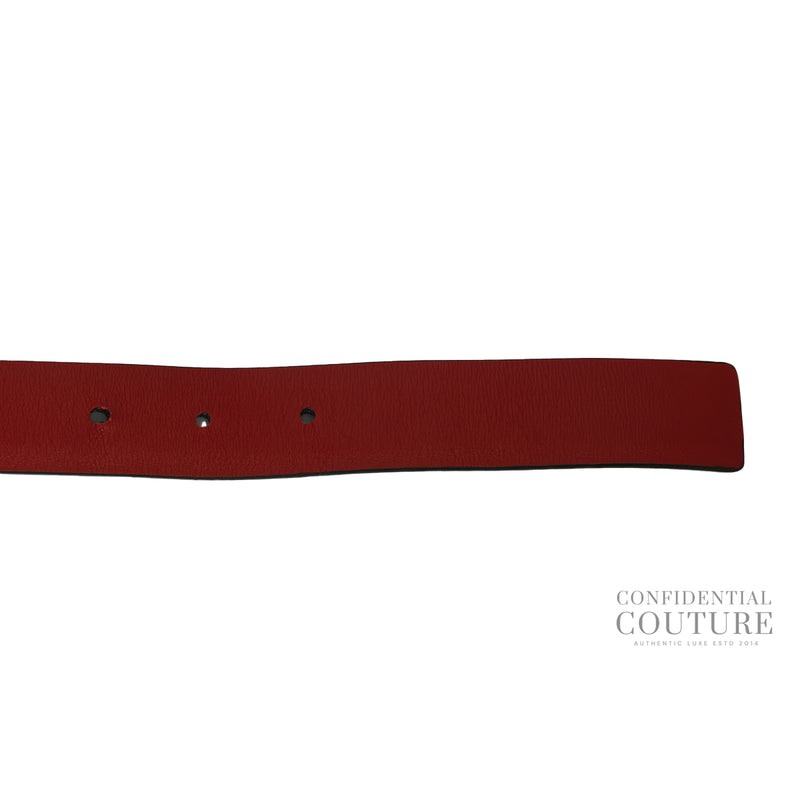 Women pre loved salvatore ferragamo red leather belt 34