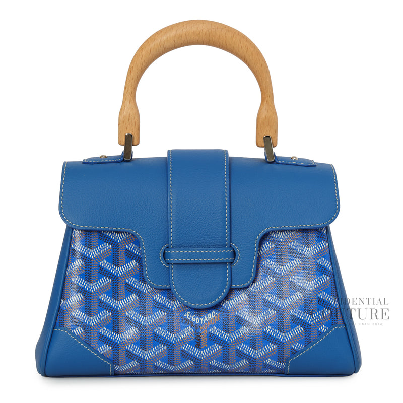 Goyardine Blue Saigon Mini Top Handle Bag