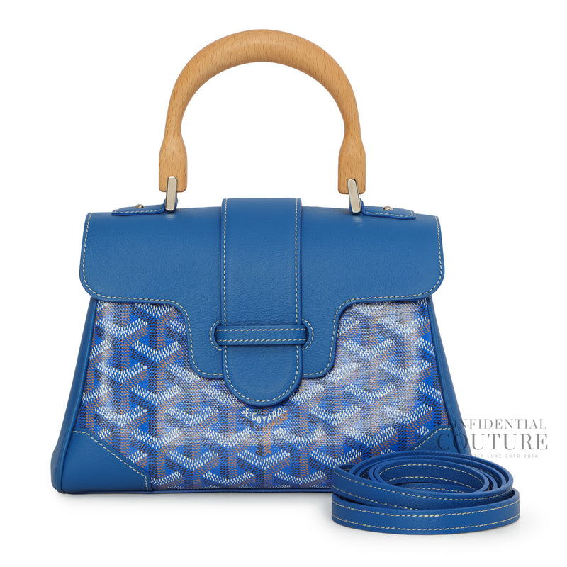 Goyardine Blue Saigon Mini Top Handle Bag