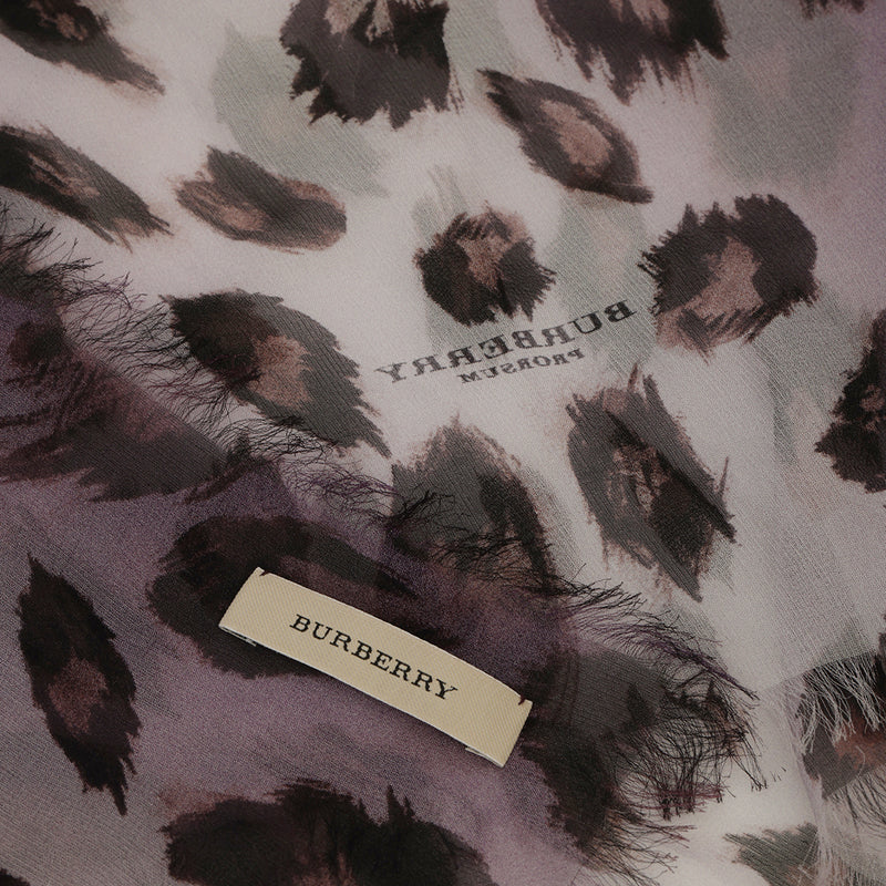 Burberry purple animal print chiffon scarf sale