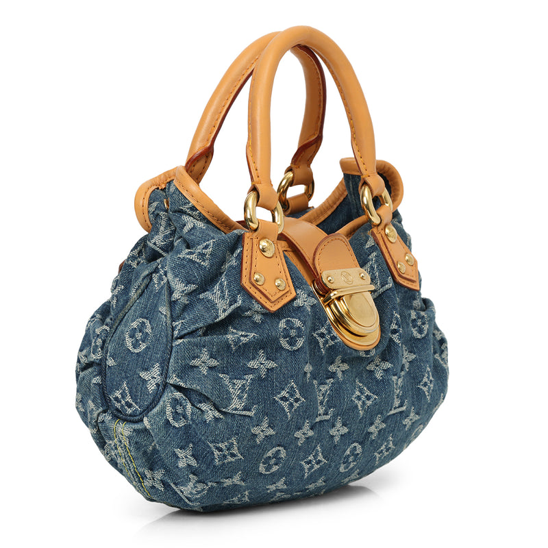 Monogram Denim Pleaty Bag One Size