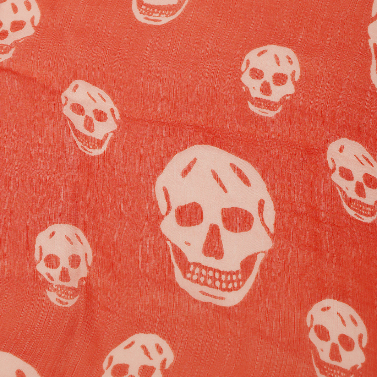 Orange Silk Classic Skull Scarf One Size
