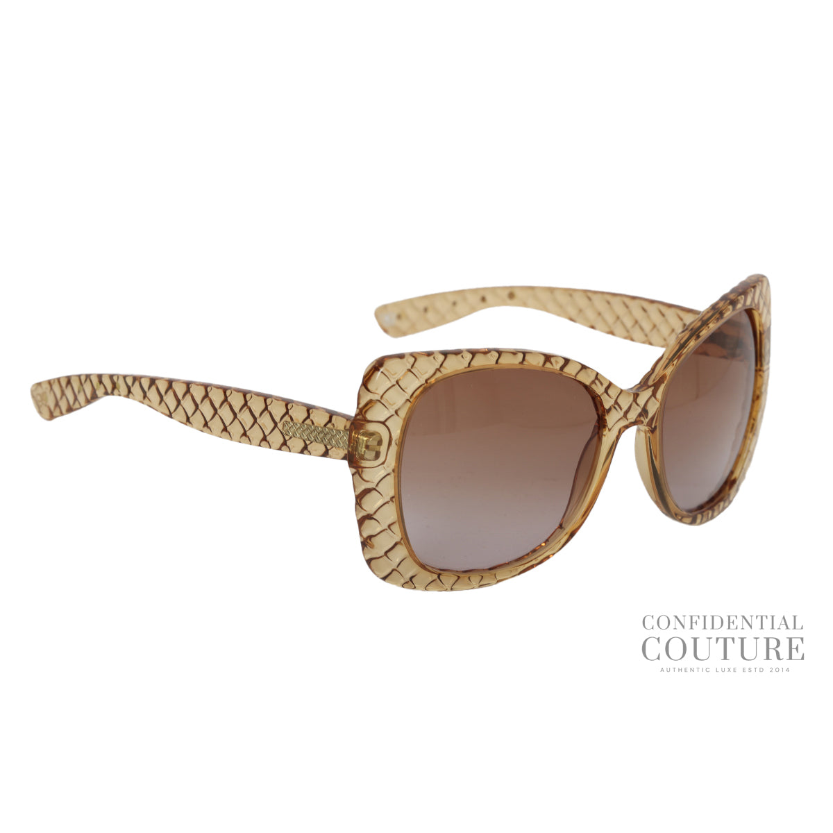 Brown Intrecciato Pattern Acetate Sunglasses