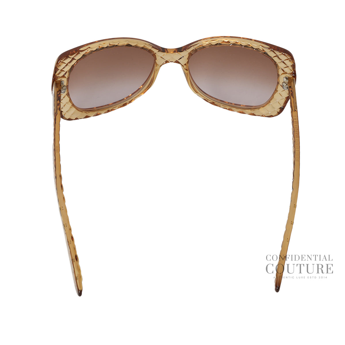 Brown Intrecciato Pattern Acetate Sunglasses