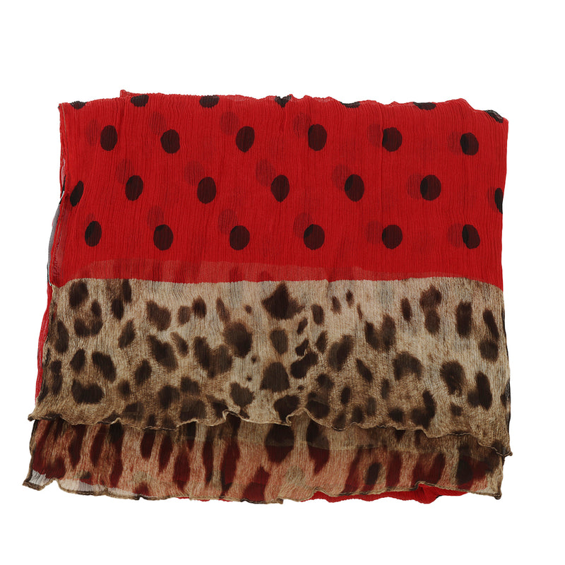 Women pre loved dolce & gabbana red and black chiffon scarf