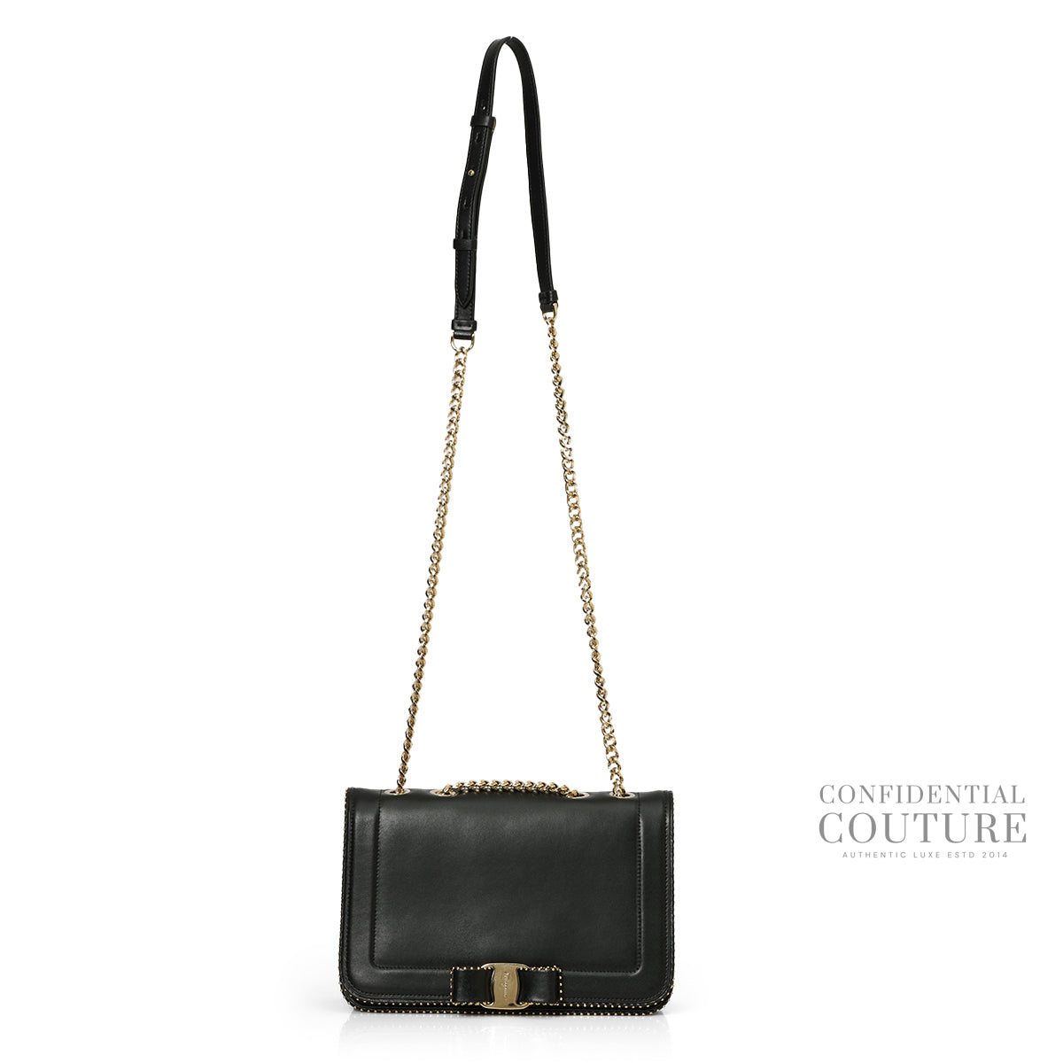 Vara Bow Black Rainbow Stud Shoulder Bag