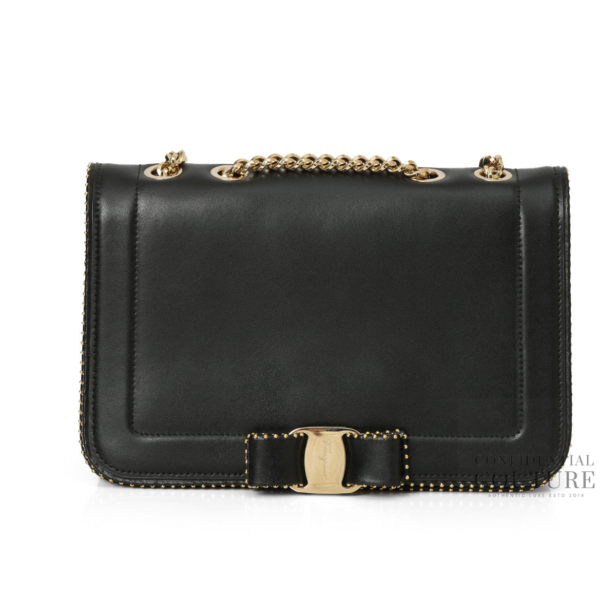 Vara Bow Black Rainbow Stud Shoulder Bag
