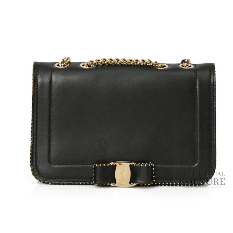 Vara Bow Black Rainbow Stud Shoulder Bag