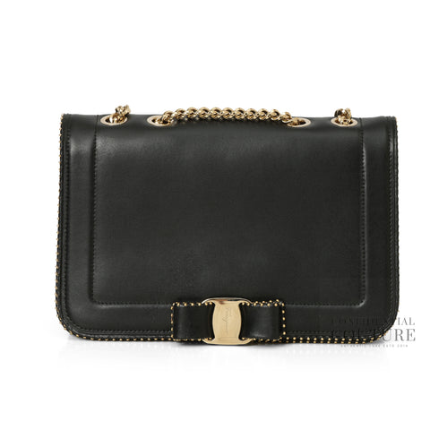 Vara Bow Black Rainbow Stud Shoulder Bag
