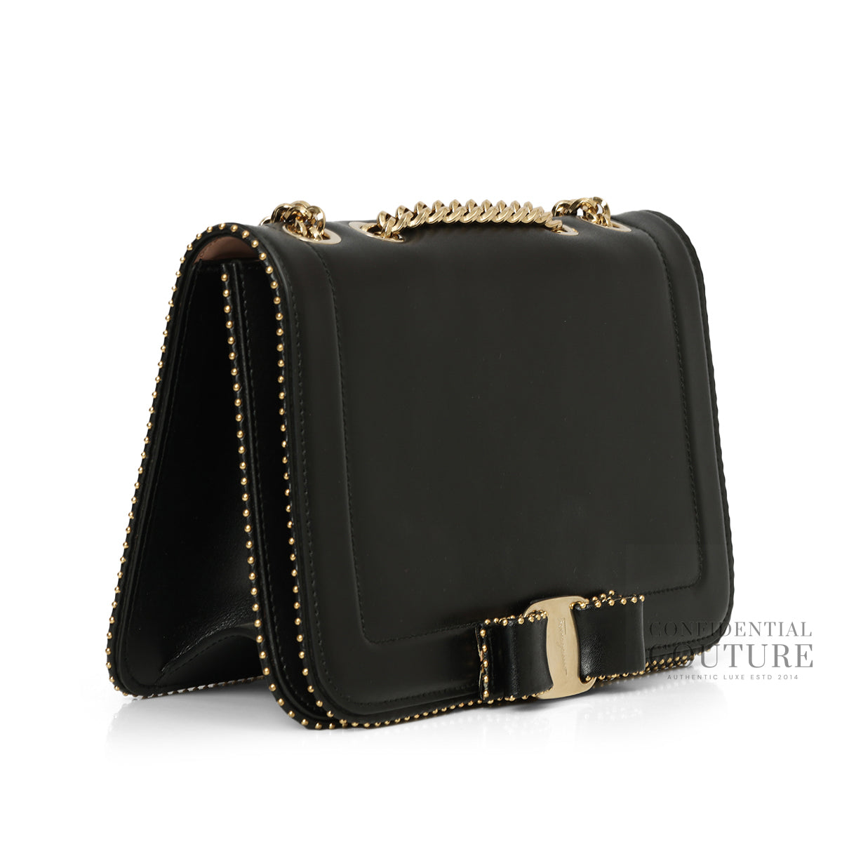 Vara Bow Black Rainbow Stud Shoulder Bag