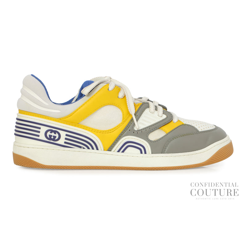 Basket Interlocking G Logo Leather Sneakers | Size 7+