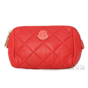 Red Quilted Leather Pouch bag