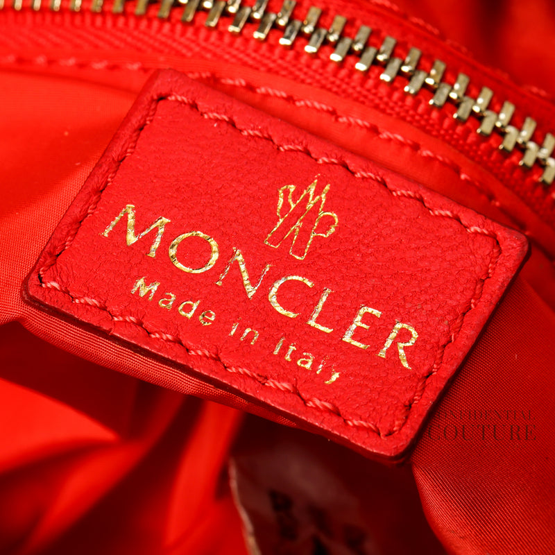 Red Quilted Leather Pouch bag