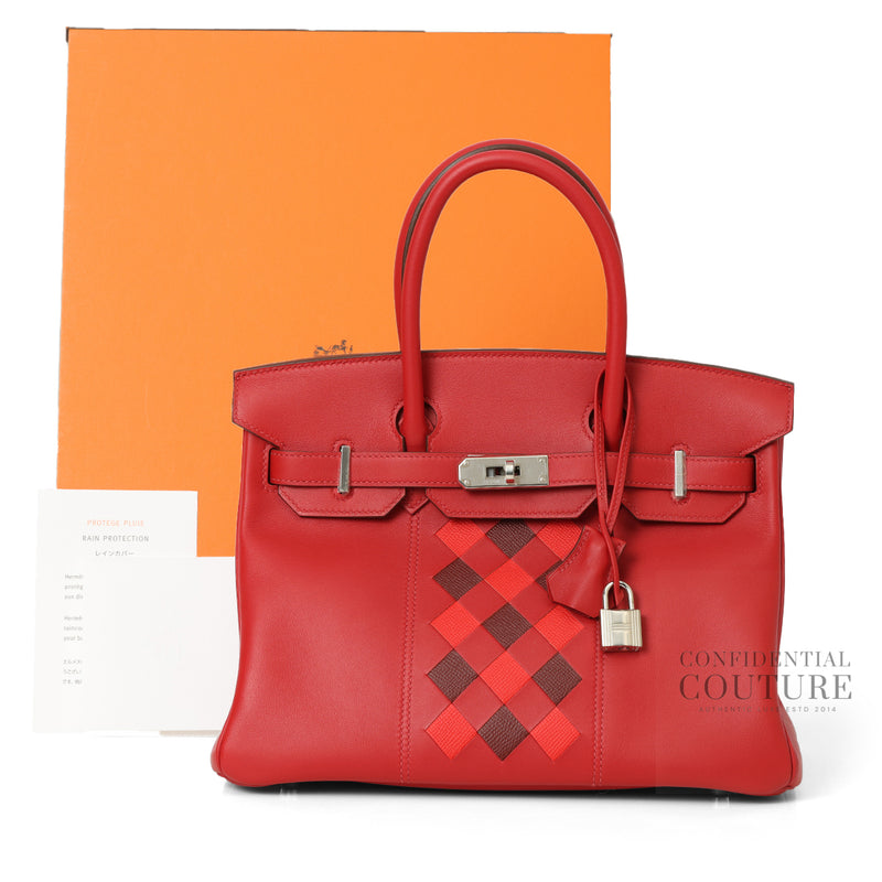 Birkin 30cm Rouge De Cove Palladium Hardware