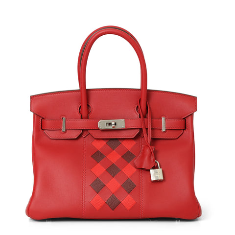 Birkin 30cm Rouge De Cove Palladium Hardware