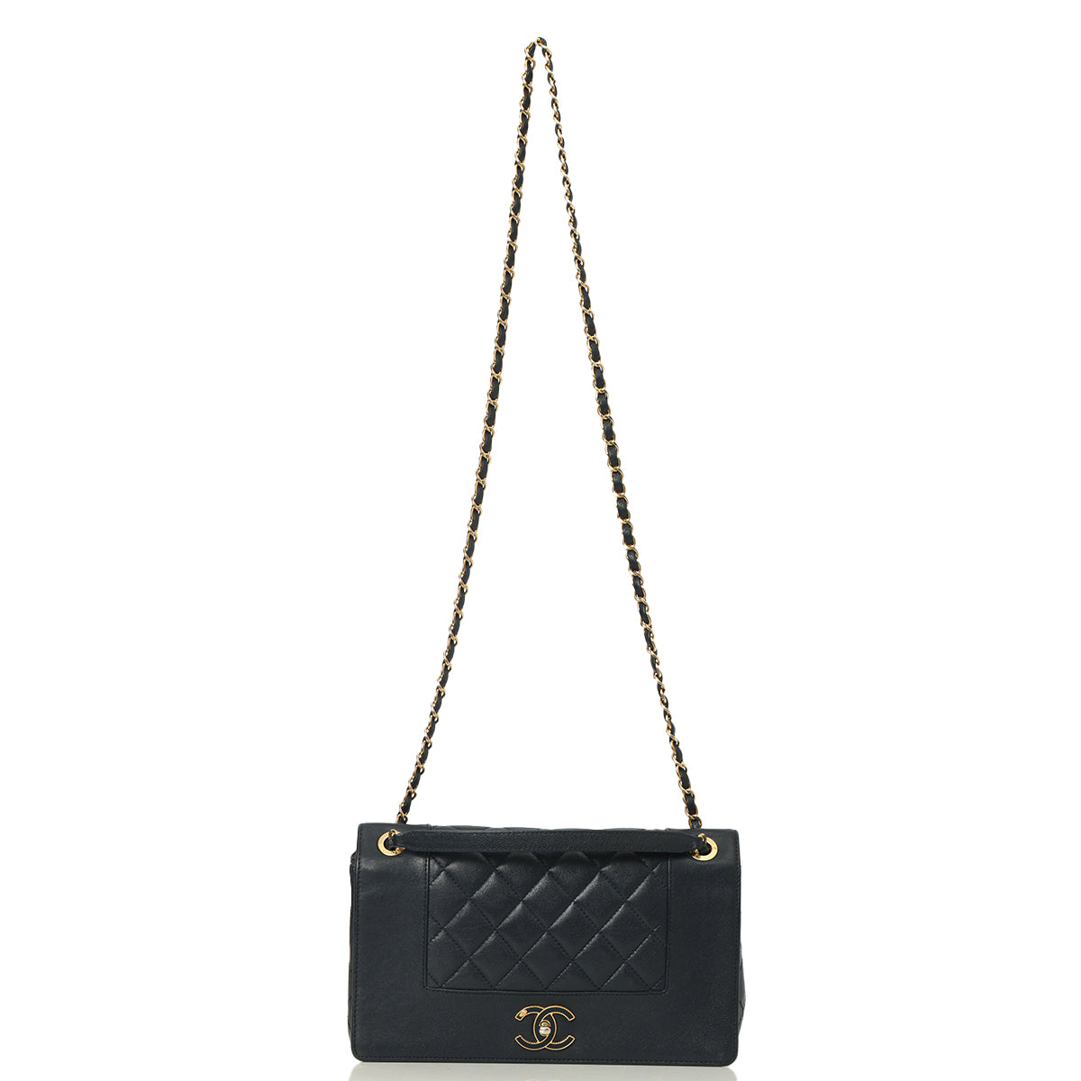 Large Navy Mademoiselle Shoulder Bag