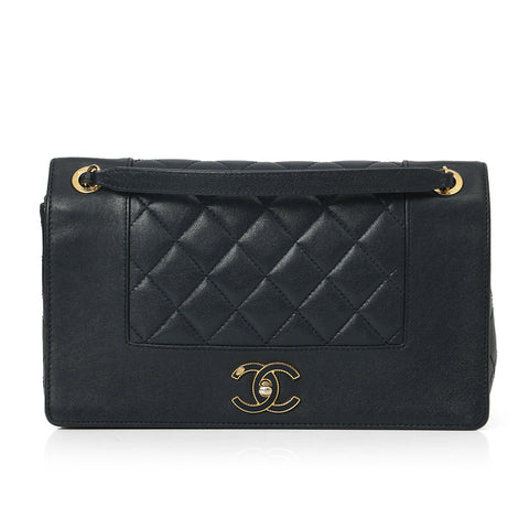 Large Navy Mademoiselle Shoulder Bag