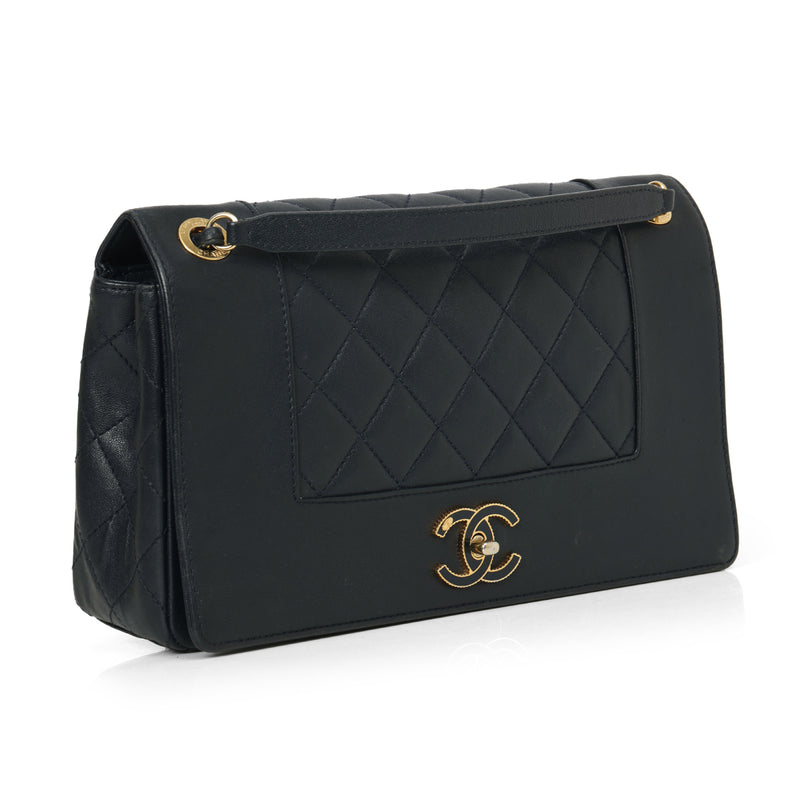 Large Navy Mademoiselle Shoulder Bag