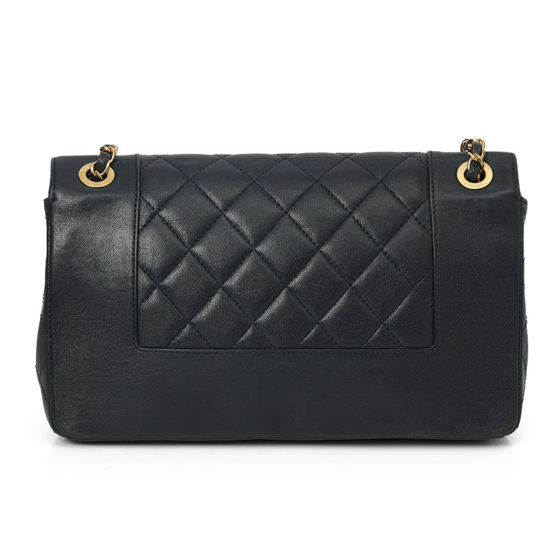 Large Navy Mademoiselle Shoulder Bag