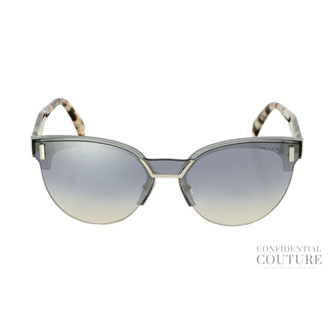Silvertone Metal and Tortoise Shell Acetate Cat-Eye Gradient Tint Sunglasses SPR04U