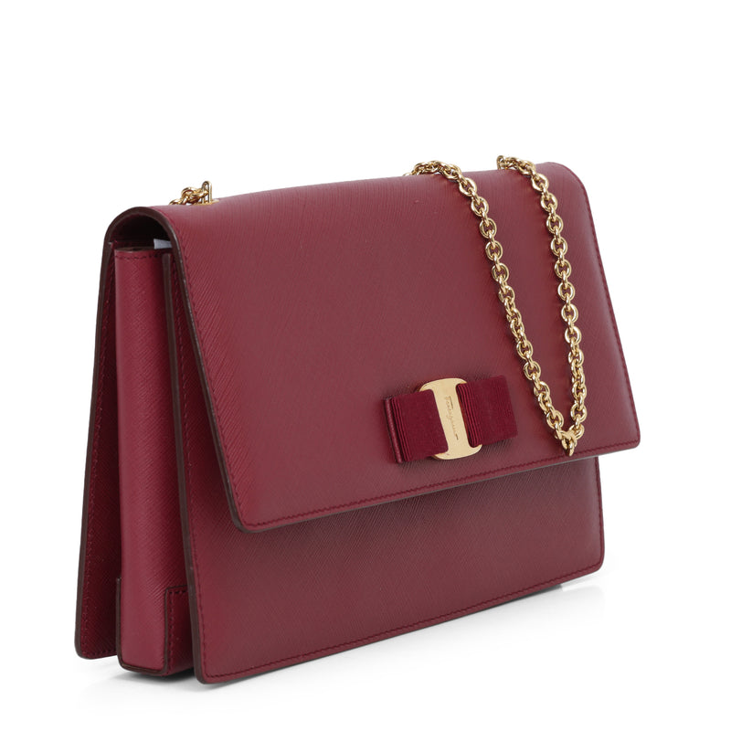 Ginny Vara Wine Medium Shoulder Bag