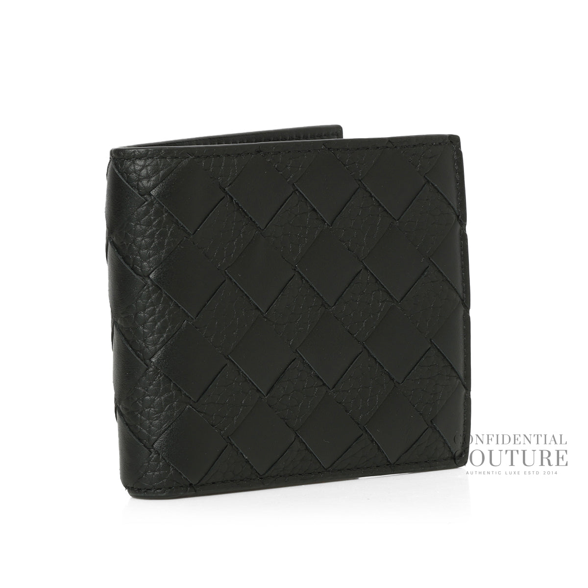 Black Intrecciato Bi-Fold Wallet