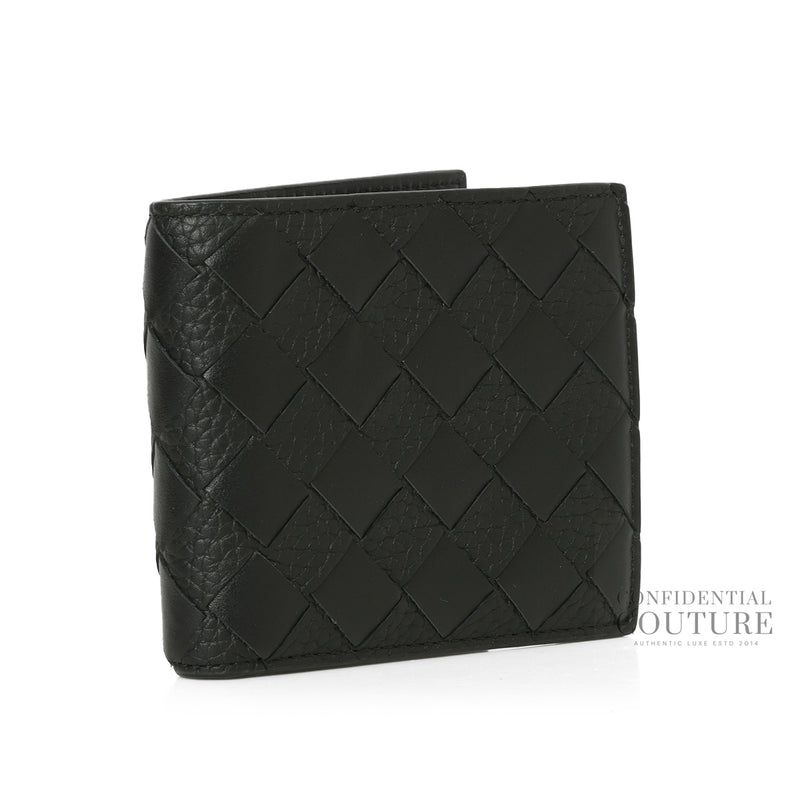 Black Intrecciato Bi-Fold Wallet