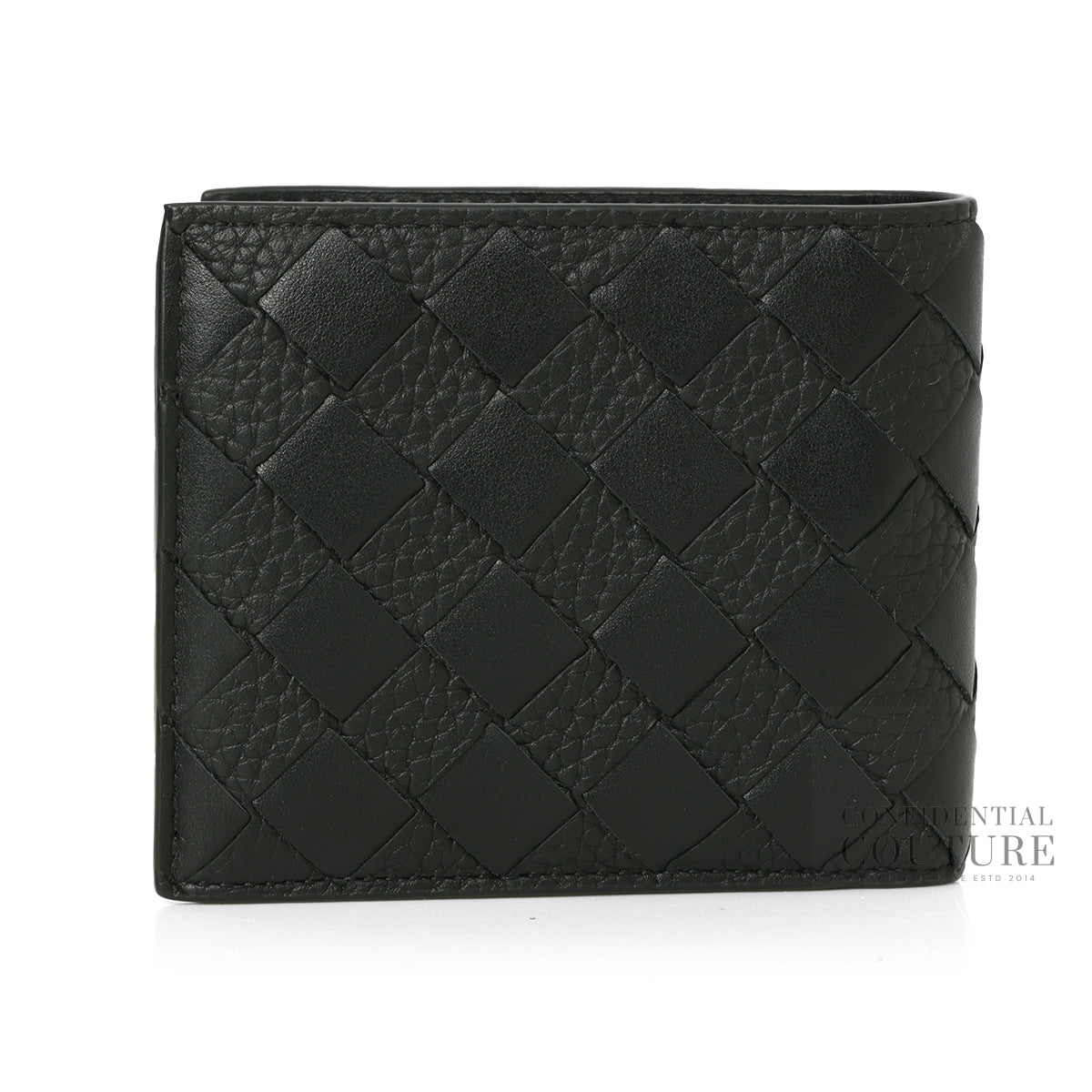 Black Intrecciato Bi-Fold Wallet