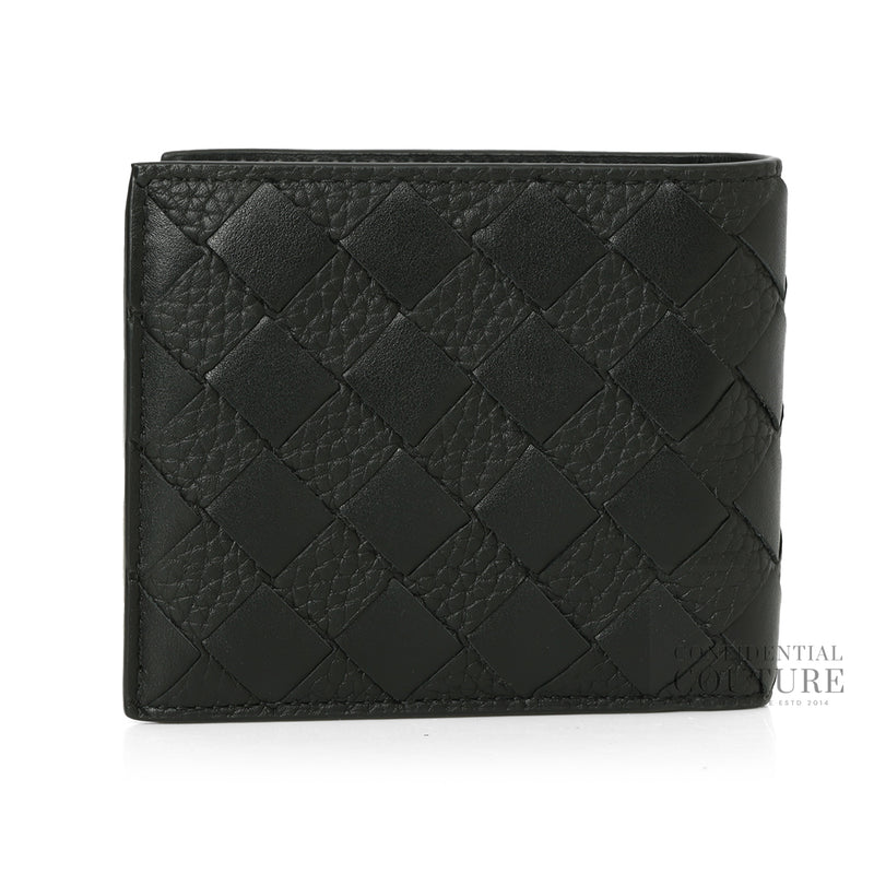 Black Intrecciato Bi-Fold Wallet
