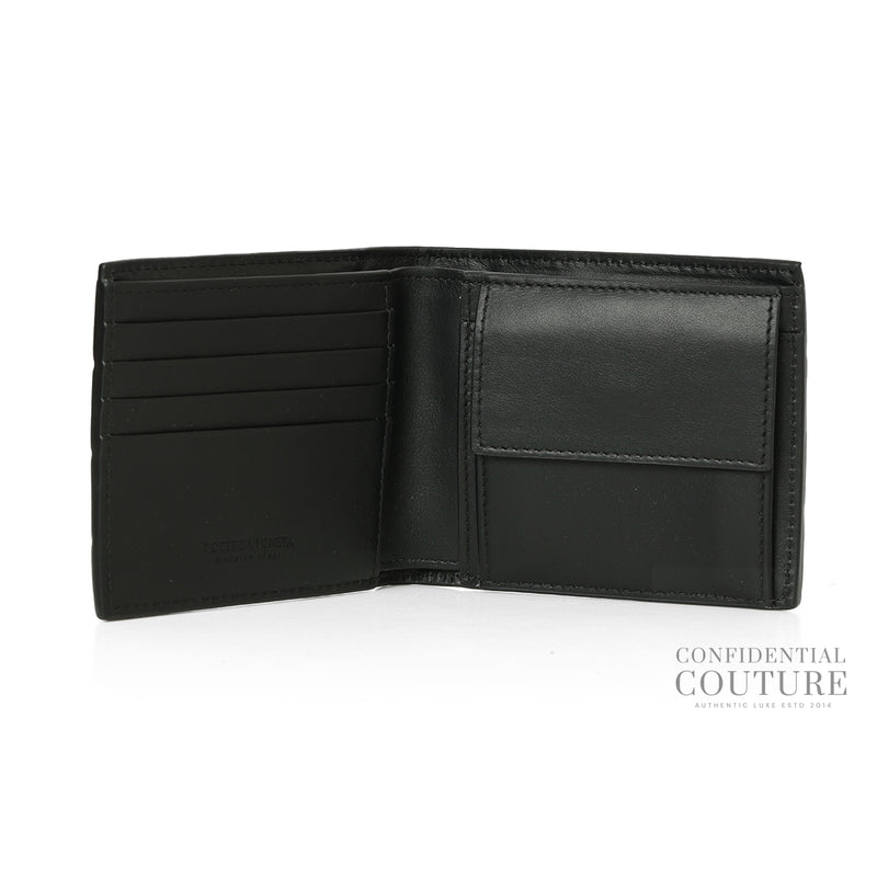 Black Intrecciato Bi-Fold Wallet
