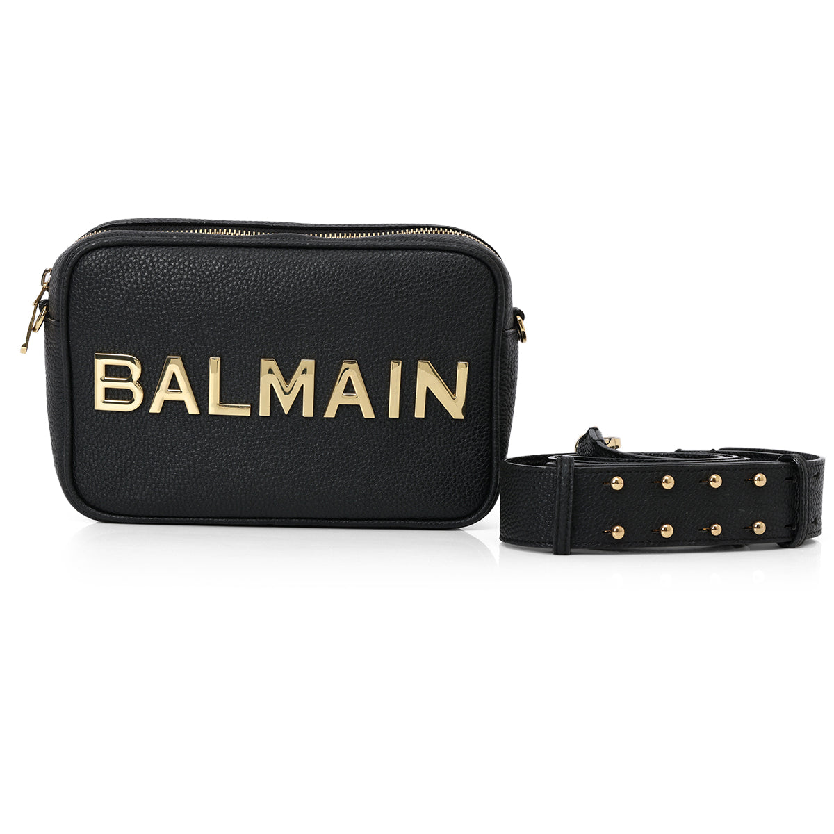 Black Pebbled Leather Crossbody Bag