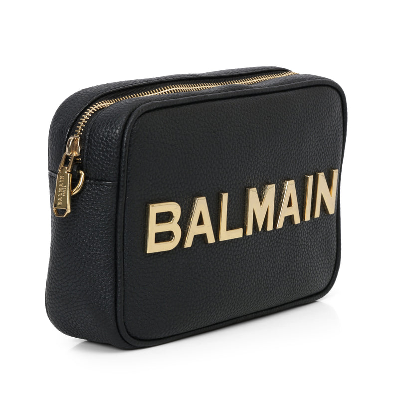Black Pebbled Leather Crossbody Bag